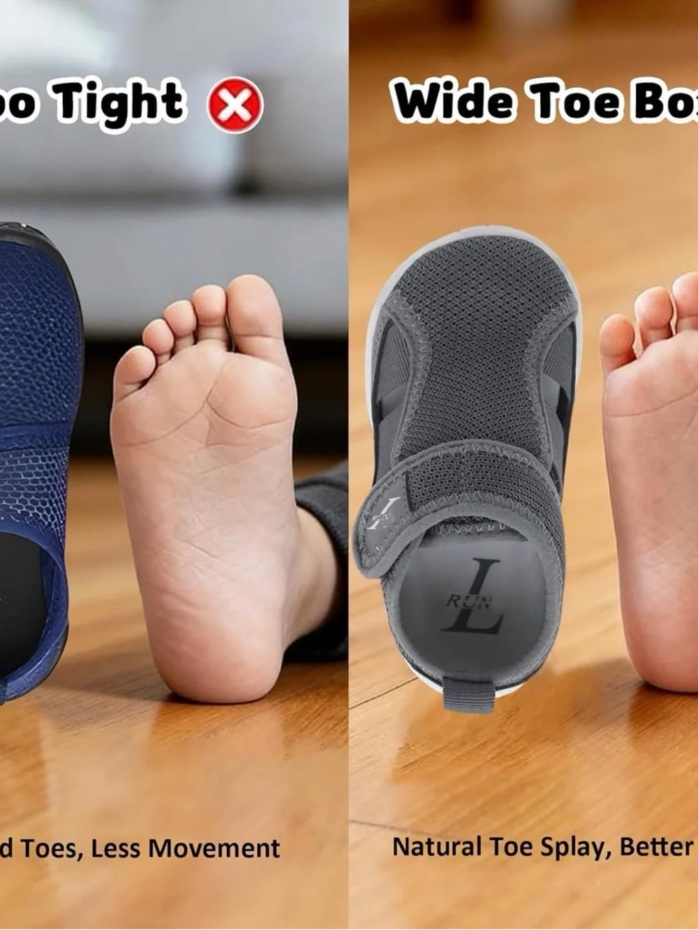 Gray Toddler Mesh Sandals with Hook-and-Loop Strap Size 5.4 in heel to toe